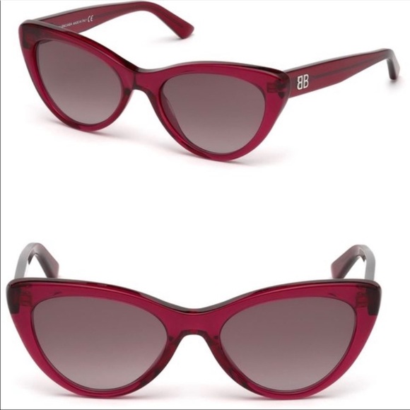 *SOLD* BALENCIAGA Burgundy Cat Eye sunglasses - Picture 2 of 8